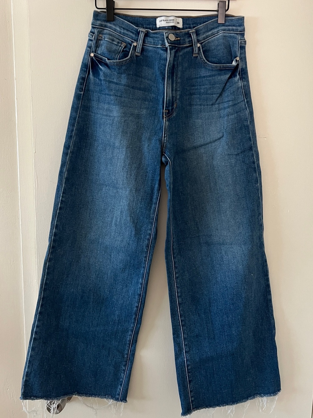 Just Black Denim wide leg crop jeans